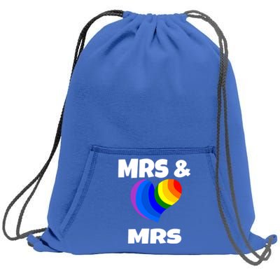 Mrs And Mrs Lgbtq Valentines Day Matching Couple Gift Lesbian Funny Gift Sweatshirt Cinch Pack Bag