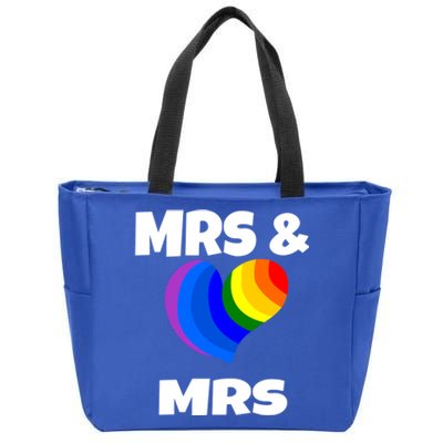 Mrs And Mrs Lgbtq Valentines Day Matching Couple Gift Lesbian Funny Gift Zip Tote Bag