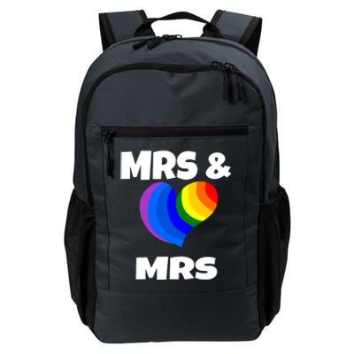 Mrs And Mrs Lgbtq Valentines Day Matching Couple Gift Lesbian Funny Gift Daily Commute Backpack