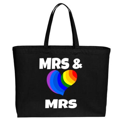 Mrs And Mrs Lgbtq Valentines Day Matching Couple Gift Lesbian Funny Gift Cotton Canvas Jumbo Tote