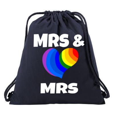 Mrs And Mrs Lgbtq Valentines Day Matching Couple Gift Lesbian Funny Gift Drawstring Bag