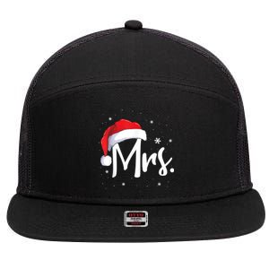 Mr And Mrs Claus Couples Matching Christmas Pajamas Santa Cool Gift 7 Panel Mesh Trucker Snapback Hat