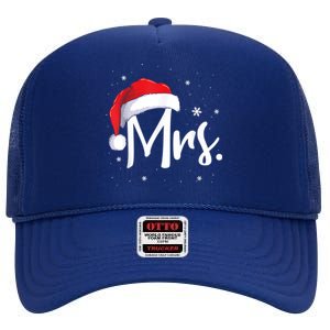 Mr And Mrs Claus Couples Matching Christmas Pajamas Santa Cool Gift High Crown Mesh Back Trucker Hat