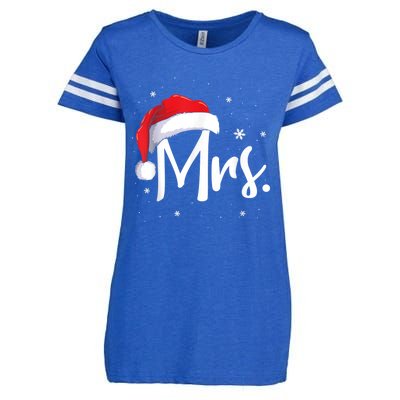 Mr And Mrs Claus Couples Matching Christmas Pajamas Santa Cool Gift Enza Ladies Jersey Football T-Shirt