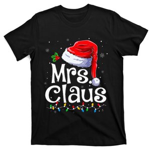 Mr And Mrs Claus Couples Matching Christmas Pajamas Santa T-Shirt