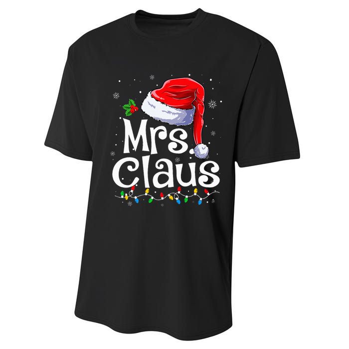 Mr And Mrs Claus Couples Matching Christmas Pajamas Santa Performance Sprint T-Shirt