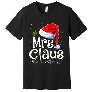 Mr And Mrs Claus Couples Matching Christmas Pajamas Santa Premium T-Shirt