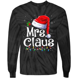 Mr And Mrs Claus Couples Matching Christmas Pajamas Santa Tie-Dye Long Sleeve Shirt