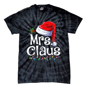 Mr And Mrs Claus Couples Matching Christmas Pajamas Santa Tie-Dye T-Shirt