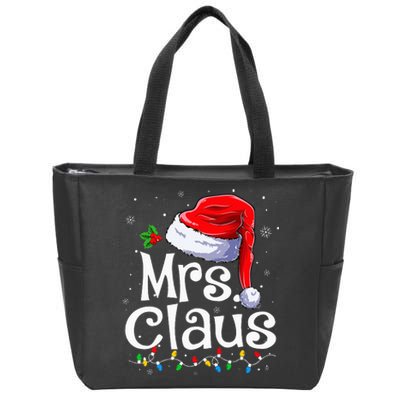 Mr And Mrs Claus Couples Matching Christmas Pajamas Santa Zip Tote Bag