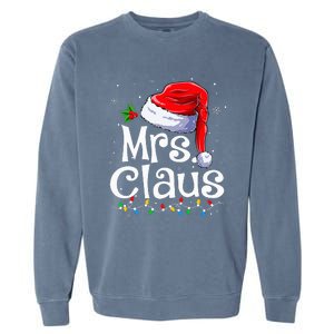 Mr And Mrs Claus Couples Matching Christmas Pajamas Santa Garment-Dyed Sweatshirt