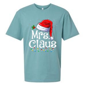 Mr And Mrs Claus Couples Matching Christmas Pajamas Santa Sueded Cloud Jersey T-Shirt