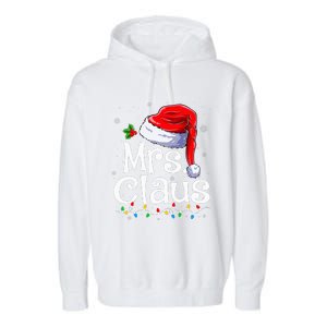 Mr And Mrs Claus Couples Matching Christmas Pajamas Santa Garment-Dyed Fleece Hoodie