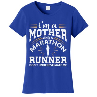 Mother And Marathon Runner Great Gift Funny Mom Gift Women's T-Shirt