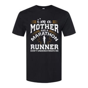 Mother And Marathon Runner Great Gift Funny Mom Gift Softstyle CVC T-Shirt