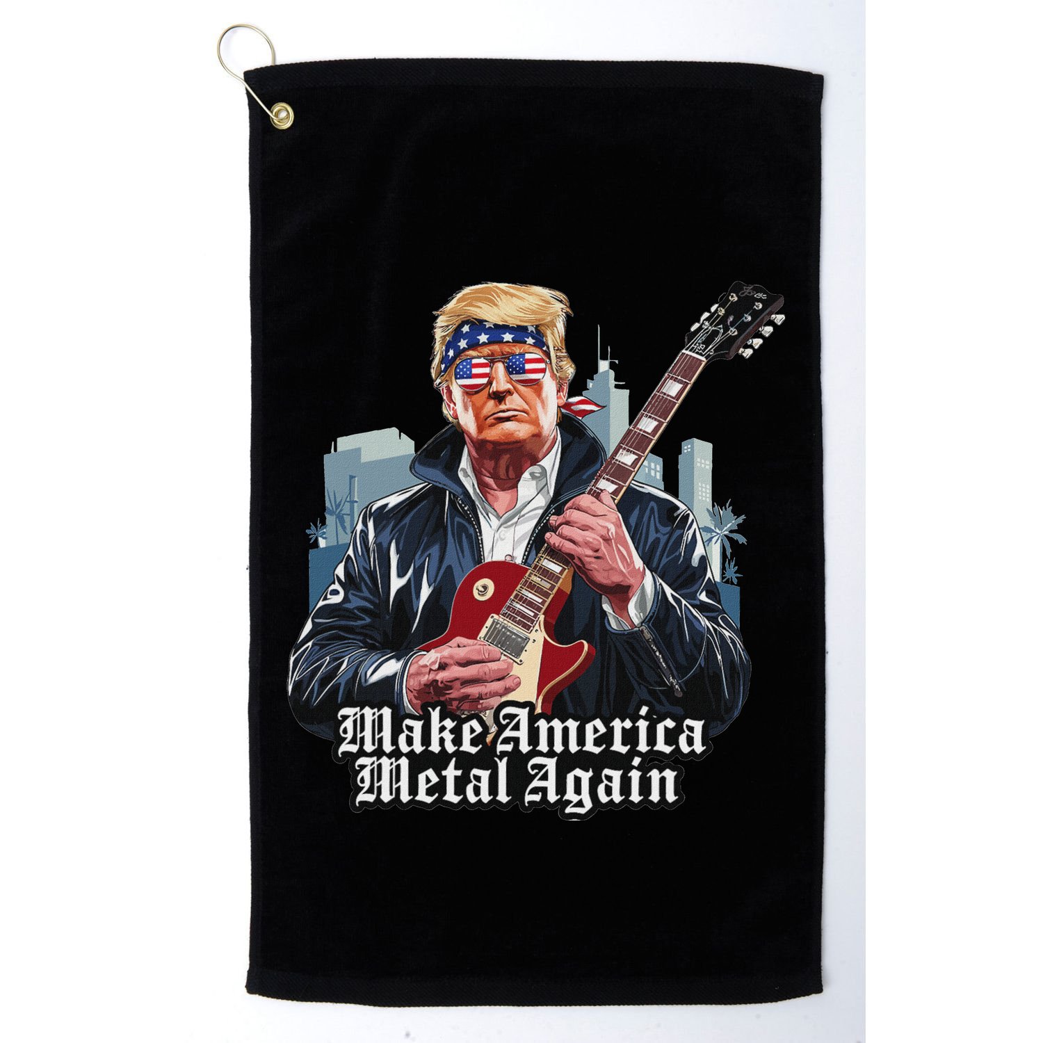 Make America Metal Again Trump Rock Heavy Music Thrash Golf Towel