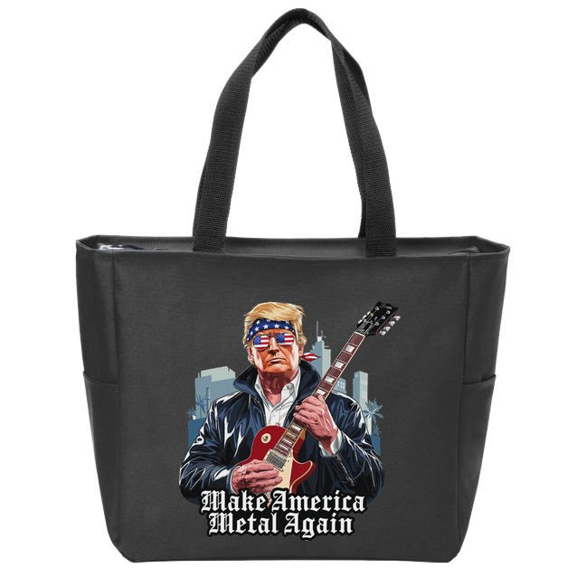 Make America Metal Again Trump Rock Heavy Music Thrash Zip Tote Bag