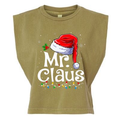 Mr and Mrs Claus Couples Matching Christmas Pajamas Santa  Garment-Dyed Women's Muscle Tee