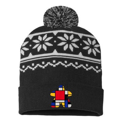 Modern Art Meeple USA-Made Snowflake Beanie