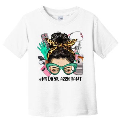MEDICAL ASSISTANT Messy Bun Afro Hair Nurse Life Healthcare Toddler T-Shirt