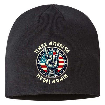 Make America Metal Again Trump Rock Heavy Music Thrash Sustainable Beanie