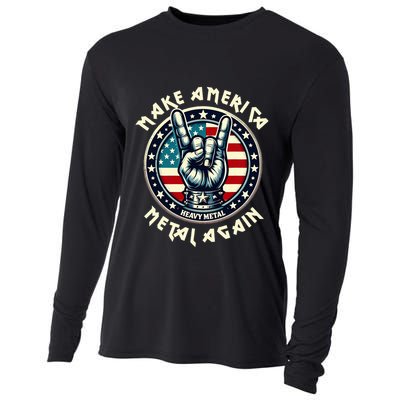 Make America Metal Again Trump Rock Heavy Music Thrash Cooling Performance Long Sleeve Crew