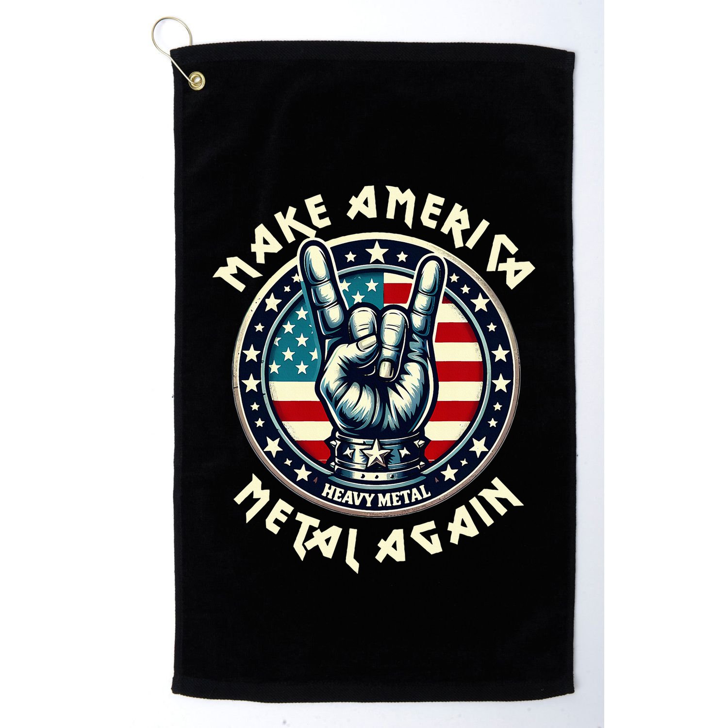 Make America Metal Again Trump Rock Heavy Music Thrash Golf Towel