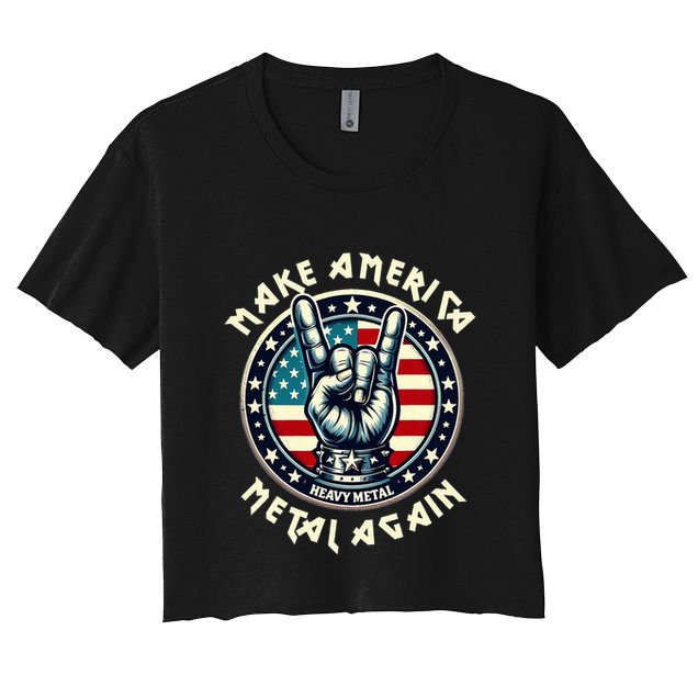 Make America Metal Again Trump Rock Heavy Music Thrash Crop Top