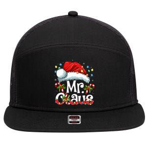 Mr And Mrs Claus Couples Matching Christmas Pajamas Santa 7 Panel Mesh Trucker Snapback Hat