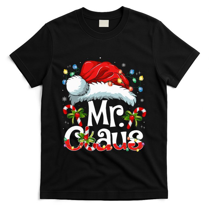 Mr And Mrs Claus Couples Matching Christmas Pajamas Santa T-Shirt