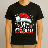 Mr And Mrs Claus Couples Matching Christmas Pajamas Santa T-Shirt