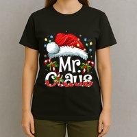Mr And Mrs Claus Couples Matching Christmas Pajamas Santa T-Shirt
