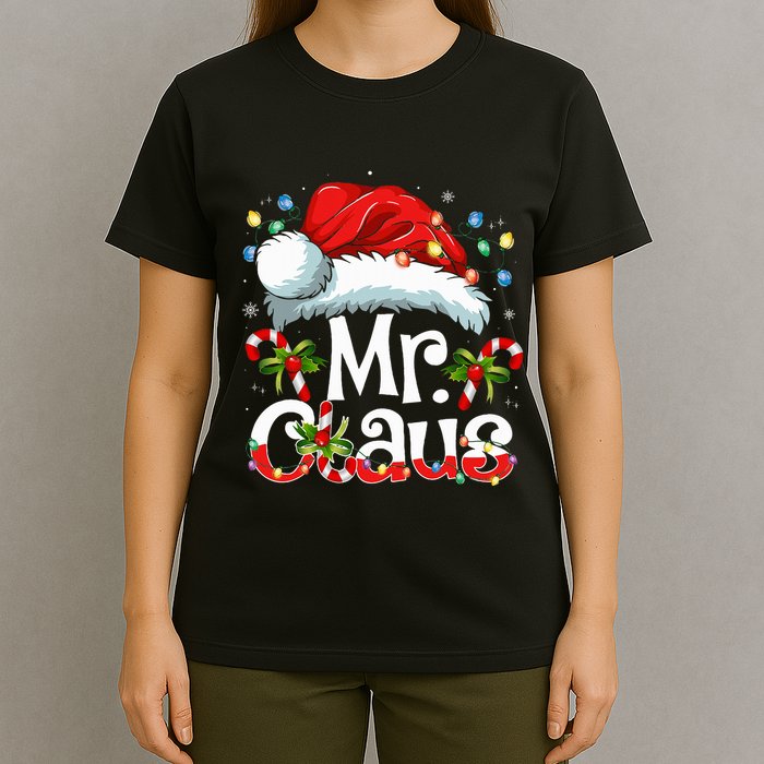 Mr And Mrs Claus Couples Matching Christmas Pajamas Santa T-Shirt