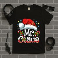 Mr And Mrs Claus Couples Matching Christmas Pajamas Santa T-Shirt