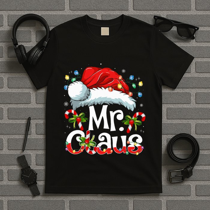 Mr And Mrs Claus Couples Matching Christmas Pajamas Santa T-Shirt
