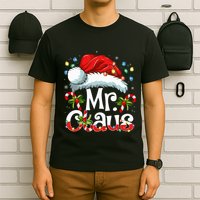 Mr And Mrs Claus Couples Matching Christmas Pajamas Santa T-Shirt