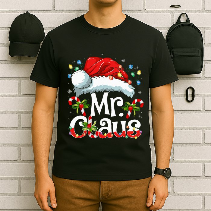 Mr And Mrs Claus Couples Matching Christmas Pajamas Santa T-Shirt