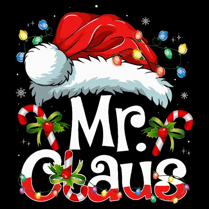 Mr And Mrs Claus Couples Matching Christmas Pajamas Santa T-Shirt