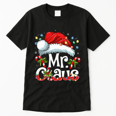 Mr And Mrs Claus Couples Matching Christmas Pajamas Santa Tall T-Shirt