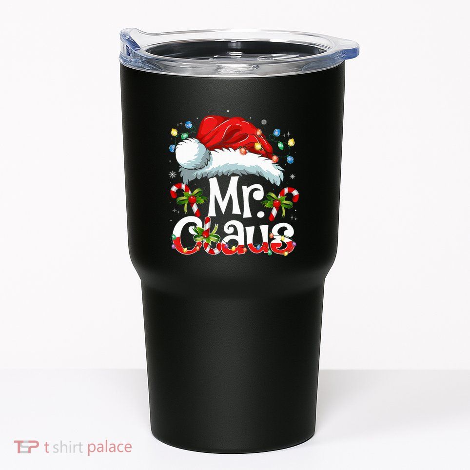 Mr And Mrs Claus Couples Matching Christmas Pajamas Santa Tumbler