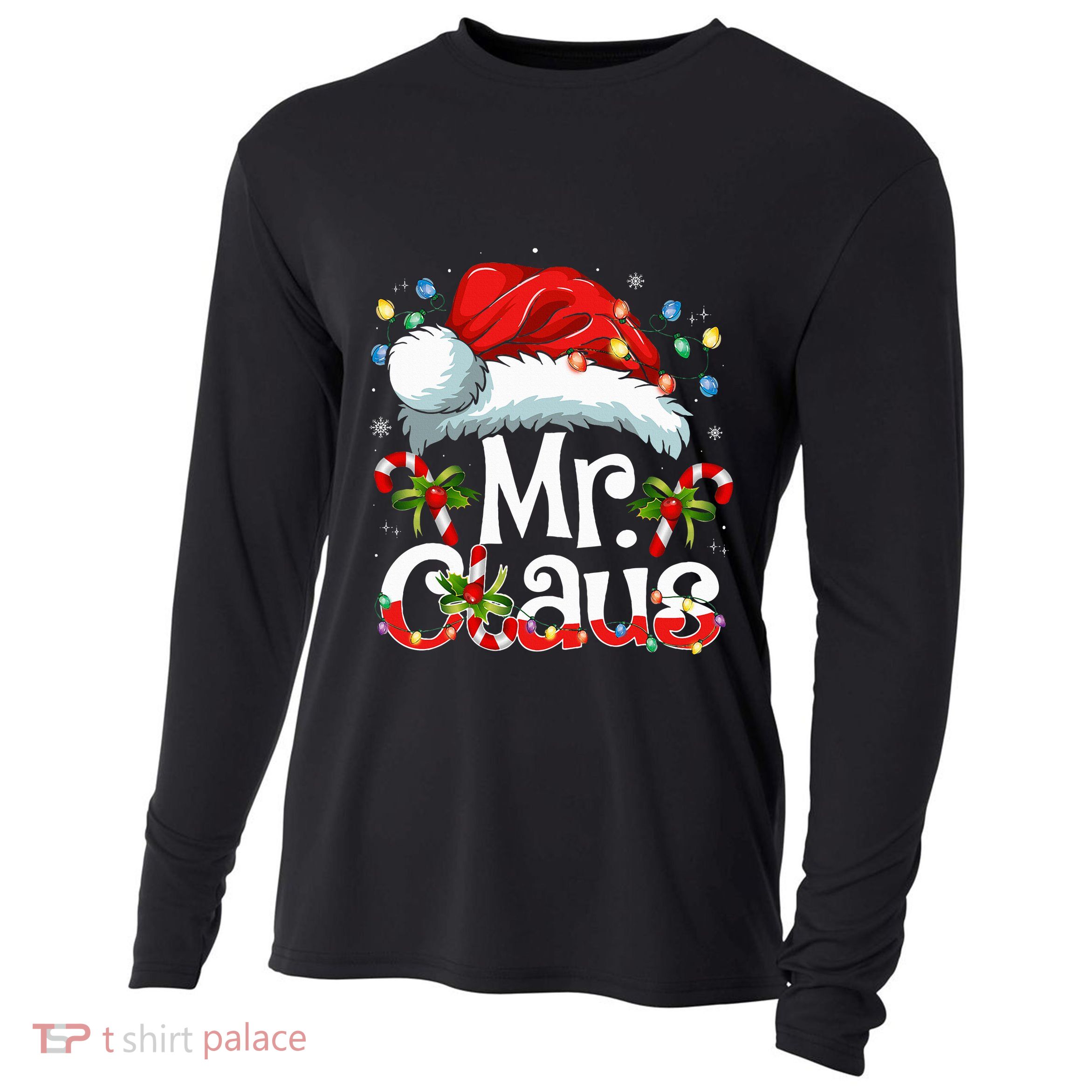 Mr And Mrs Claus Couples Matching Christmas Pajamas Santa Cooling Performance Long Sleeve Crew