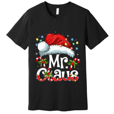 Mr And Mrs Claus Couples Matching Christmas Pajamas Santa Premium T-Shirt