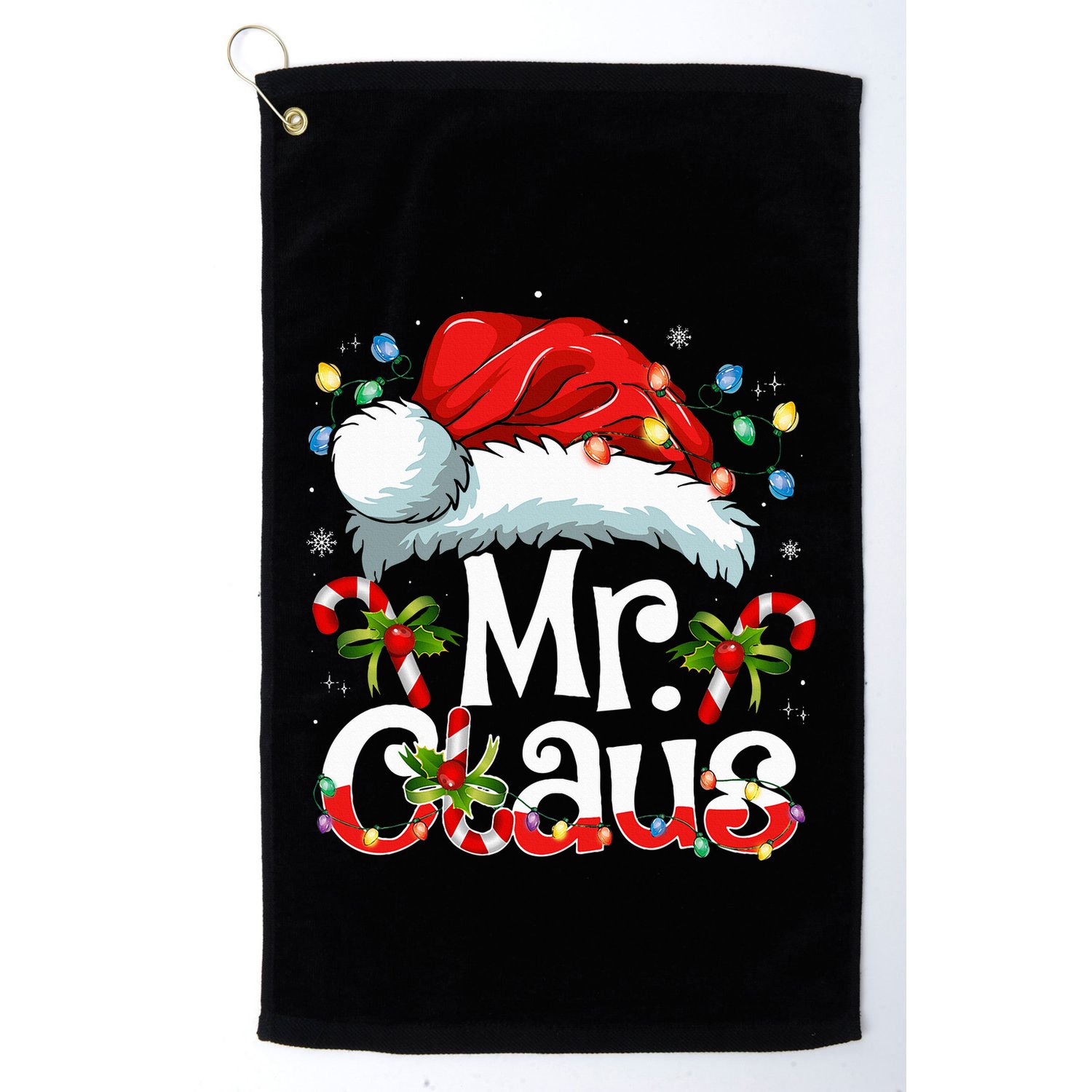 Mr And Mrs Claus Couples Matching Christmas Pajamas Santa Golf Towel