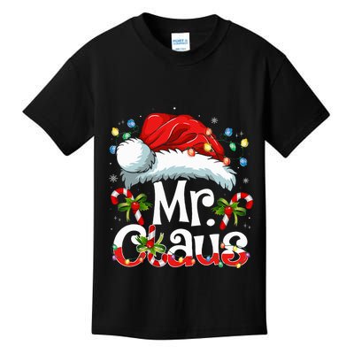 Mr And Mrs Claus Couples Matching Christmas Pajamas Santa Kids T-Shirt