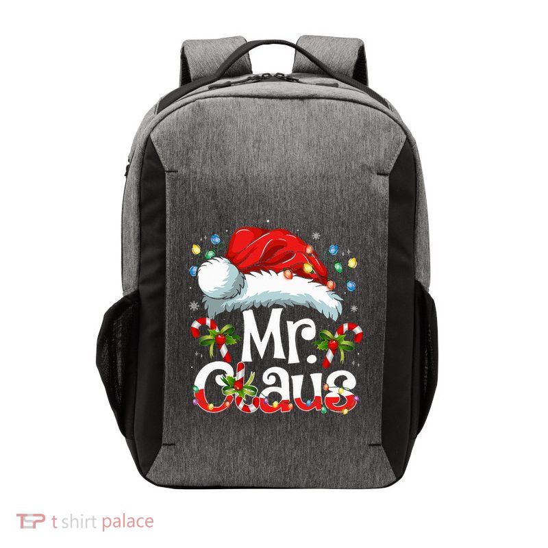 Mr And Mrs Claus Couples Matching Christmas Pajamas Santa Vector Backpack