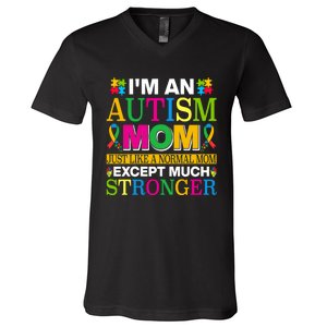 Motivational Autism Mom Colorful Autism Mom Autism Awareness V-Neck T-Shirt