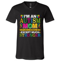 Motivational Autism Mom Colorful Autism Mom Autism Awareness V-Neck T-Shirt