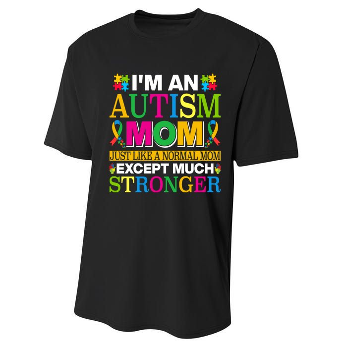 Motivational Autism Mom Colorful Autism Mom Autism Awareness Performance Sprint T-Shirt