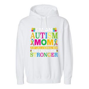 Motivational Autism Mom Colorful Autism Mom Autism Awareness Garment-Dyed Fleece Hoodie