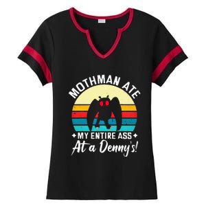 Mothman Ate My Entire Ass Mothman Cryptid Ladies Halftime Notch Neck Tee